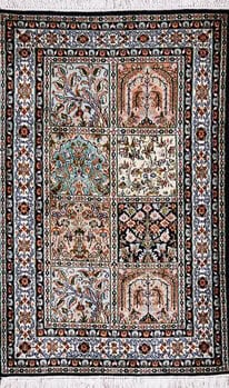 Kashmir-Seide - Teppich aus Kashmir,  Natur-Seide, Größe: 62x99cm Sonderpreis: € 402,-