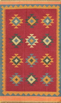 Kelim - Teppich aus Orient,  Schurwolle, Größe: 123x203cm Sonderpreis: € 197,-