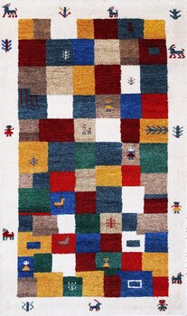 Gabbeh-Jumbo - Teppich aus Indien,  Schurwolle, Größe: 93x160cm Sonderpreis: € 156,-