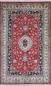 Kashmir-Seide - Teppich aus Kashmir,  Natur-Seide, Größe: 109x177cm Sonderpreis: € 1.414,-