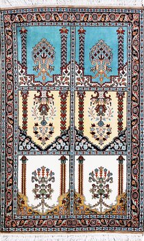 Kashmir-Seide - Teppich aus Kashmir,  Natur-Seide, Größe: 74x116cm Sonderpreis: € 629,-
