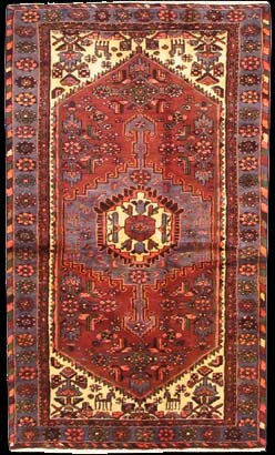 Hamadan - Teppich aus Orient,  Schurwolle, Größe: 128x221cm Sonderpreis: € 327,-