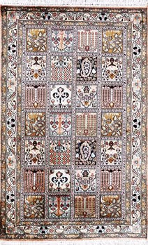 Kashmir-Seide - Teppich aus Kashmir,  Natur-Seide, Größe: 77x121cm Sonderpreis: € 683,-