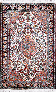 Kashmir-Seide - Teppich aus Kashmir,  Natur-Seide, Größe: 81x127cm Sonderpreis: € 754,-