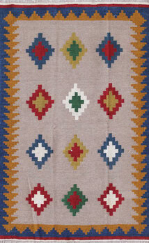Kelim - Teppich aus Orient,  Schurwolle, Größe: 122x196cm Sonderpreis: € 189,-