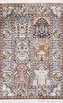 Kashmir-Seide - Teppich aus Kashmir,  Natur-Seide, Größe: 79x119cm Sonderpreis: € 689,-