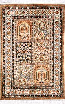 Kashmir-Seide - Teppich aus Kashmir,  Natur-Seide, Größe: 63x94cm Sonderpreis: € 372,-