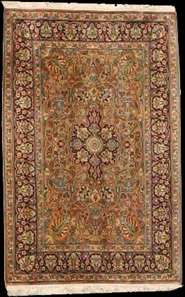 Kashmir-Seide - Teppich aus Kashmir,  Natur-Seide, Größe: 65x100cm Sonderpreis: € 395,-