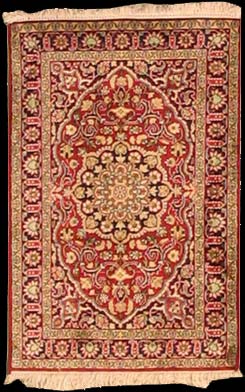 Kashmir-Seide - Teppich aus Kashmir,  Natur-Seide, Größe: 62x94cm Sonderpreis: € 302,-