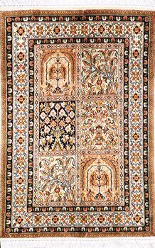 Kashmir-Seide - Teppich aus Kashmir,  Natur-Seide, Größe: 63x94cm Sonderpreis: € 372,-