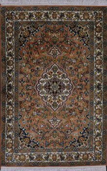 Kashmir-Seide - Teppich aus Kashmir,  Natur-Seide, Größe: 64x94cm Sonderpreis: € 353,-