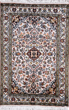 Kashmir-Seide - Teppich aus Kashmir,  Natur-Seide, Größe: 63x93cm Sonderpreis: € 429,-