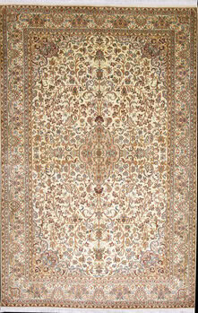 Kashmir-Seide - Teppich aus Kashmir,  Natur-Seide, Größe: 124x188cm Sonderpreis: € 1.367,-