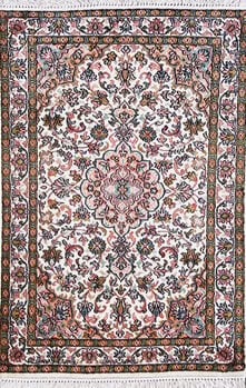 Kashmir-Seide - Teppich aus Kashmir,  Natur-Seide, Größe: 65x95cm Sonderpreis: € 453,-