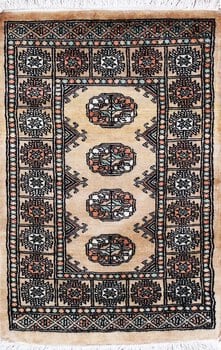 Bochara - Teppich aus Pakistan,  Schurwolle, Größe: 64x96cm Sonderpreis: € 129,-
