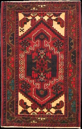 Hamadan - Teppich aus Orient,  Schurwolle, Größe: 76x117cm Sonderpreis: € 117,-