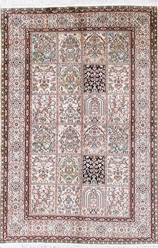 Kashmir-Seide - Teppich aus Kashmir,  Natur-Seide, Größe: 125x184cm Sonderpreis: € 1.686,-