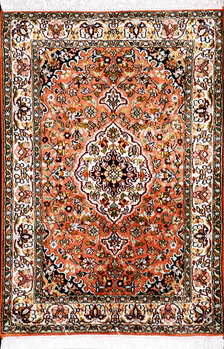Kashmir-Seide - Teppich aus Kashmir,  Natur-Seide, Größe: 64x95cm Sonderpreis: € 382,-