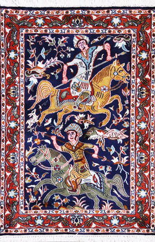 Kashmir-Seide - Teppich aus Kashmir,  Natur-Seide, Größe: 64x94cm Sonderpreis: € 441,-