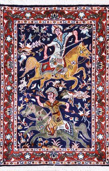 Kashmir-Seide - Teppich aus Kashmir,  Natur-Seide, Größe: 64x94cm Sonderpreis: € 441,-