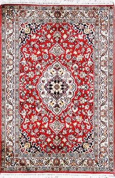 Kashmir-Seide - Teppich aus Kashmir,  Natur-Seide, Größe: 66x97cm Sonderpreis: € 469,-