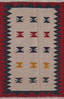 Kelim - Teppich aus Orient,  Schurwolle, Größe: 95x141cm Sonderpreis: € 106,-