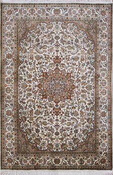 Kashmir-Seide - Teppich aus Kashmir,  Natur-Seide, Größe: 125x188cm Sonderpreis: € 1.723,-