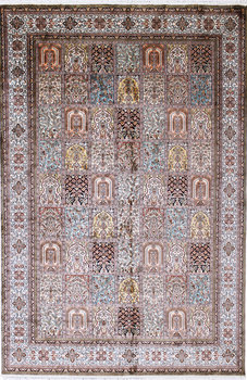 Kashmir-Seide - Teppich aus Kashmir,  Natur-Seide, Größe: 205x295cm Sonderpreis: € 4.433,-