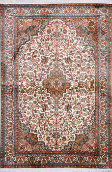 Kashmir-Seide - Teppich aus Kashmir,  Natur-Seide, Größe: 111x162cm Sonderpreis: € 1.130,-