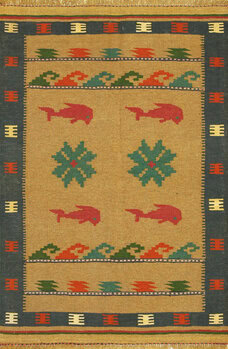 Kelim - Teppich aus Orient,  Schurwolle, Größe: 99x155cm Sonderpreis: € 121,-