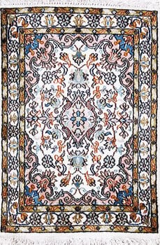Kashmir-Seide - Teppich aus Kashmir,  Natur-Seide, Größe: 47x66cm Sonderpreis: € 227,-