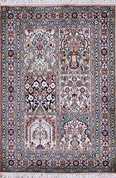 Kashmir-Seide - Teppich aus Kashmir,  Natur-Seide, Größe: 66x92cm Sonderpreis: € 445,-