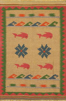 Kelim - Teppich aus Orient,  Schurwolle, Größe: 104x153cm Sonderpreis: € 126,-