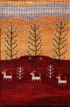 Gabbeh-Jumbo - Teppich aus Indien,  Schurwolle, Größe: 62x93cm Sonderpreis: € 61,-