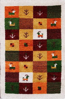 Gabbeh-Jumbo - Teppich aus Indien,  Schurwolle, Größe: 61x93cm Sonderpreis: € 60,-