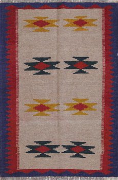 Kelim - Teppich aus Orient,  Schurwolle, Größe: 95x144cm Sonderpreis: € 108,-