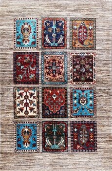 Gabbeh-Loribaff - Teppich aus Afghanistan ,  Ghazniwolle, Größe: 100x146cm Sonderpreis: € 726,-