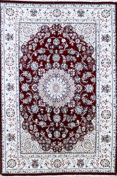 Nain - Teppich aus Indien,  Schafwolle/Seide, Größe: 151x218cm Sonderpreis: € 1.293,-
