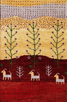 Gabbeh-Jumbo - Teppich aus Indien,  Schurwolle, Größe: 63x93cm Sonderpreis: € 62,-