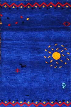 Gabbeh-Jumbo - Teppich aus Indien,  Schurwolle, Größe: 62x91cm Sonderpreis: € 59,-