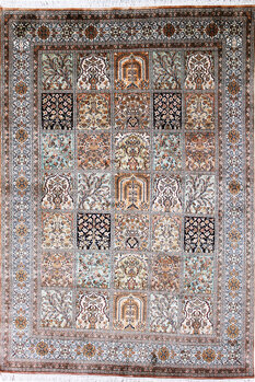 Kashmir-Seide - Teppich aus Kashmir,  Natur-Seide, Größe: 154x214cm Sonderpreis: € 2.416,-