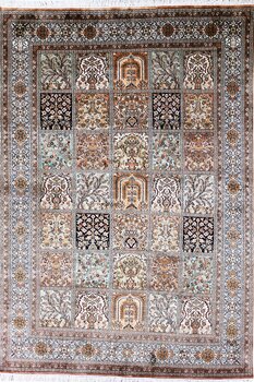 Kashmir-Seide - Teppich aus Kashmir,  Natur-Seide, Größe: 154x214cm Sonderpreis: € 2.416,-
