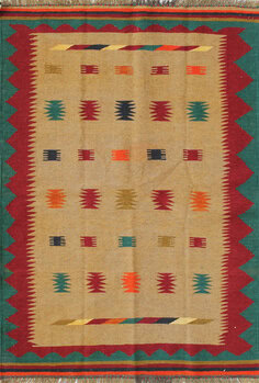 Kelim - Teppich aus Orient,  Schurwolle, Größe: 138x201cm Sonderpreis: € 219,-