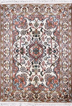 Kashmir-Seide - Teppich aus Kashmir,  Natur-Seide, Größe: 47x64cm Sonderpreis: € 221,-