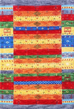 Gabbeh-Loom - Teppich aus Indien,  Schurwolle, Größe: 83x122cm Sonderpreis: € 212,-