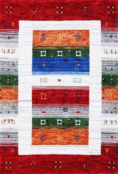 Gabbeh-Loom - Teppich aus Indien,  Schurwolle, Größe: 86x123cm Sonderpreis: € 222,-