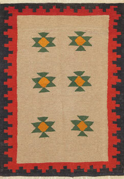 Kelim - Teppich aus Orient,  Schurwolle, Größe: 96x136cm Sonderpreis: € 103,-