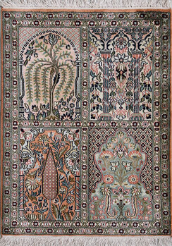Kashmir-Seide - Teppich aus Kashmir,  Natur-Seide, Größe: 70x94cm Sonderpreis: € 482,-