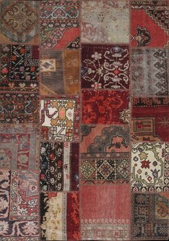 Patchwork - Teppich aus Tuerkei,  Schurwolle, Größe: 170x250cm Sonderpreis: € 1.058,-