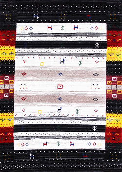 Gabbeh-Loom - Teppich aus Indien,  Schurwolle, Größe: 82x120cm Sonderpreis: € 206,-